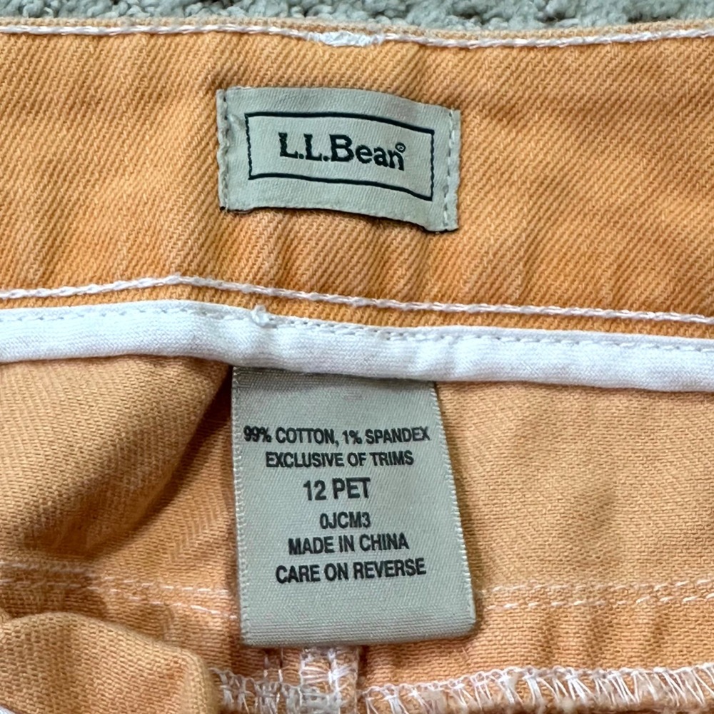 LL Bean Skirt Denim Mini Apricot Orange 5-Pocket Petite 12 Petite Gorpcore - Picture 4 of 6